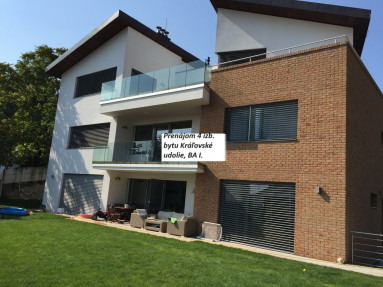 Prenájom luxusného slnečného 4 izb. bytu pod Bôrikom, ul. Kráľovské údolie