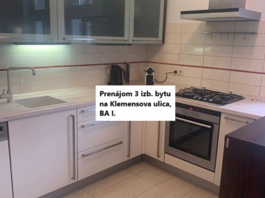Prenájom 3 izbového bytu na Klemensovej ulici, cena vrátane energií