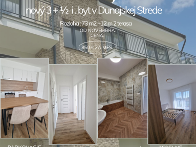 3,5 izbový, čiastočne zariadený byt  v novostavbe na prenájom